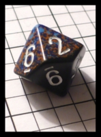 Dice : Dice - 10D - Chessex Half and Half Black and Speckled Blue Red with White Numerals - FA collection buy Dec 2010
